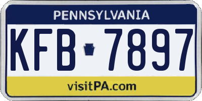 PA license plate KFB7897