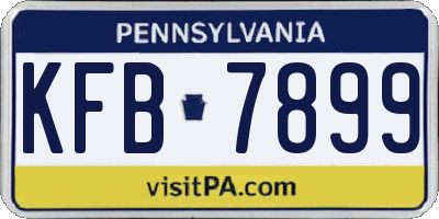 PA license plate KFB7899