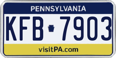 PA license plate KFB7903