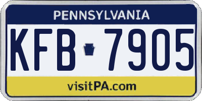 PA license plate KFB7905