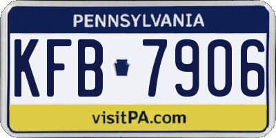 PA license plate KFB7906