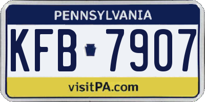 PA license plate KFB7907