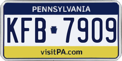 PA license plate KFB7909
