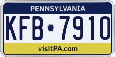 PA license plate KFB7910