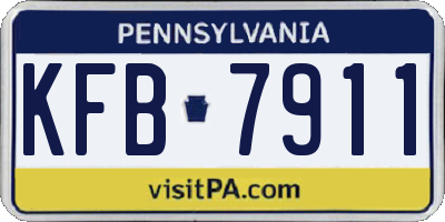 PA license plate KFB7911