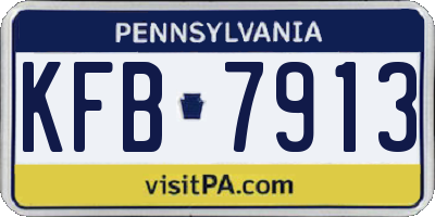 PA license plate KFB7913