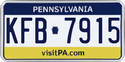 PA license plate KFB7915