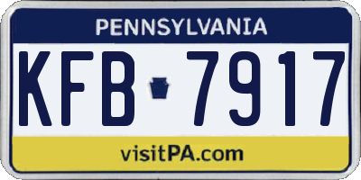 PA license plate KFB7917
