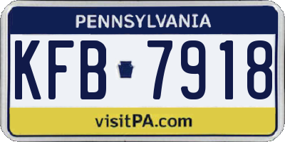 PA license plate KFB7918