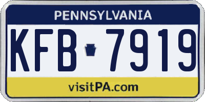 PA license plate KFB7919