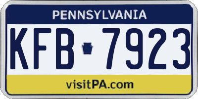 PA license plate KFB7923