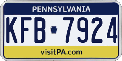 PA license plate KFB7924