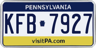 PA license plate KFB7927