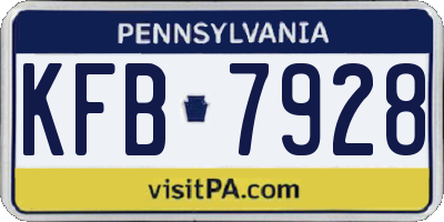 PA license plate KFB7928