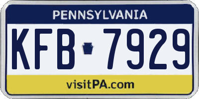 PA license plate KFB7929