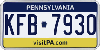 PA license plate KFB7930
