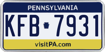 PA license plate KFB7931