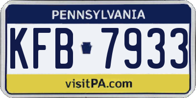 PA license plate KFB7933