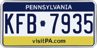 PA license plate KFB7935