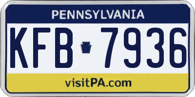 PA license plate KFB7936
