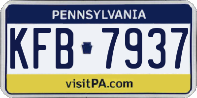 PA license plate KFB7937