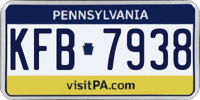PA license plate KFB7938