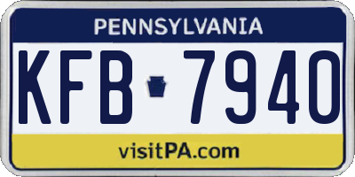 PA license plate KFB7940