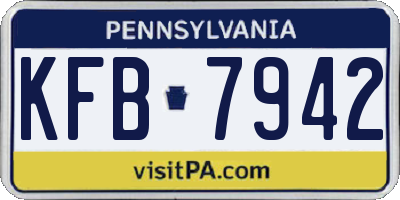 PA license plate KFB7942