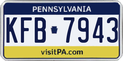 PA license plate KFB7943