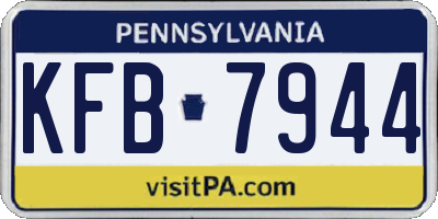 PA license plate KFB7944