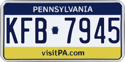 PA license plate KFB7945