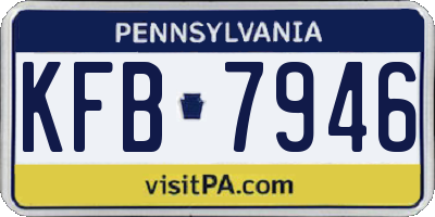 PA license plate KFB7946