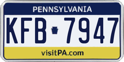 PA license plate KFB7947