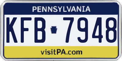 PA license plate KFB7948