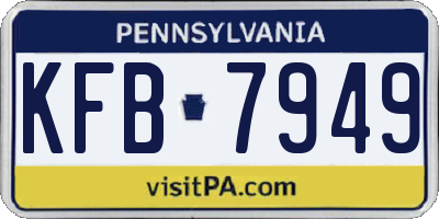 PA license plate KFB7949