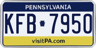 PA license plate KFB7950