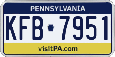 PA license plate KFB7951