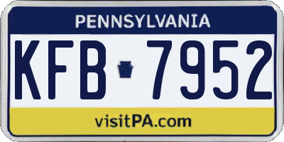 PA license plate KFB7952