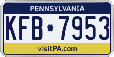 PA license plate KFB7953