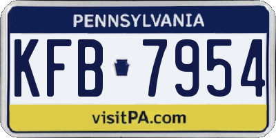 PA license plate KFB7954