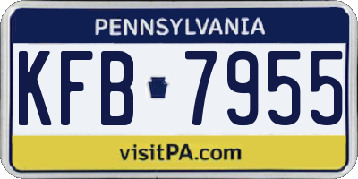 PA license plate KFB7955