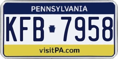 PA license plate KFB7958