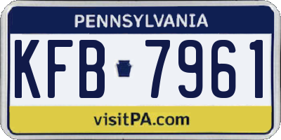 PA license plate KFB7961