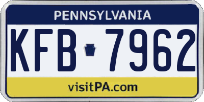 PA license plate KFB7962