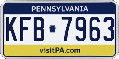 PA license plate KFB7963