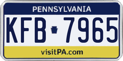 PA license plate KFB7965