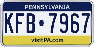 PA license plate KFB7967