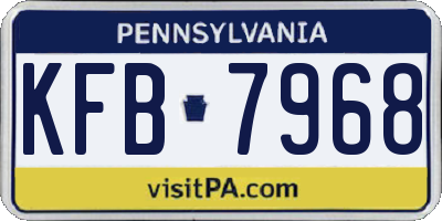 PA license plate KFB7968