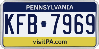 PA license plate KFB7969