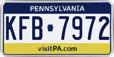 PA license plate KFB7972